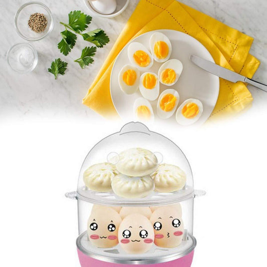 115 Multi-function 2 Layer 14 Egg Cooker Boilers Steamer