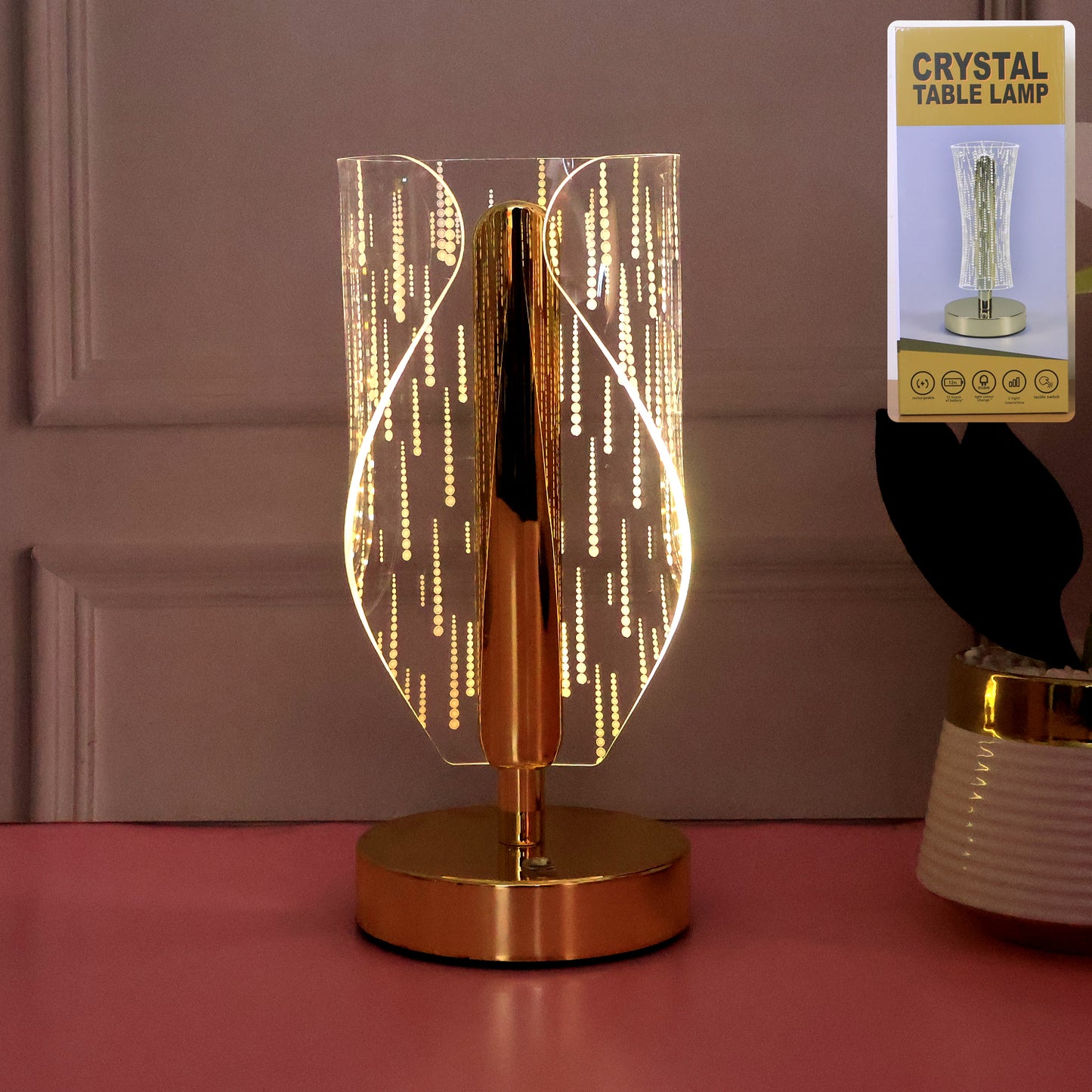 Modern Crystal Led Table Lamp (1 Pc)