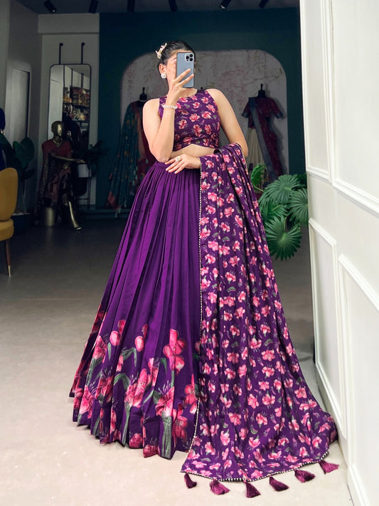 The Perfect Blend of Tradition And Sparkle Lehenga Choli Purple