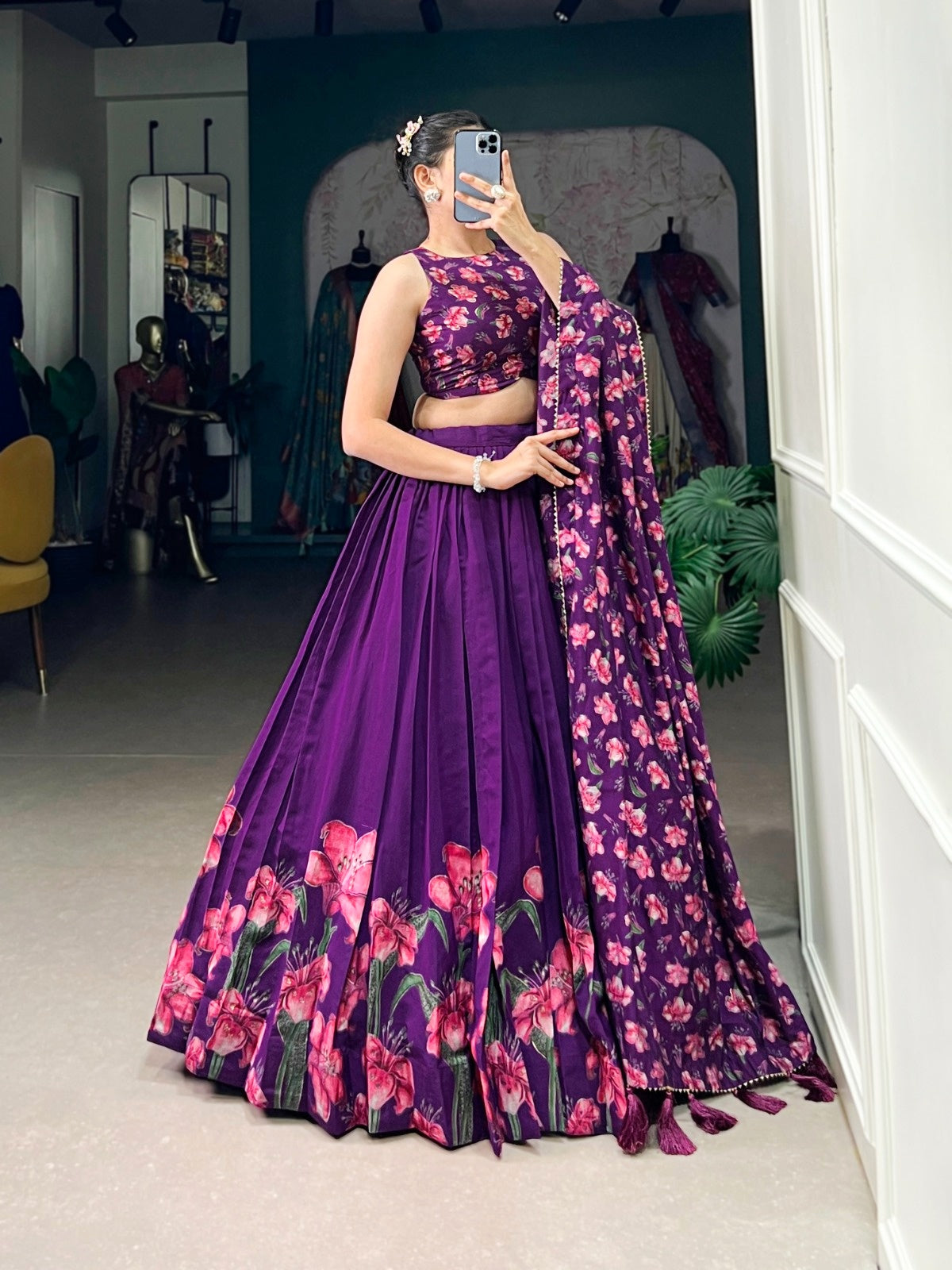 The Perfect Blend of Tradition And Sparkle Lehenga Choli Purple
