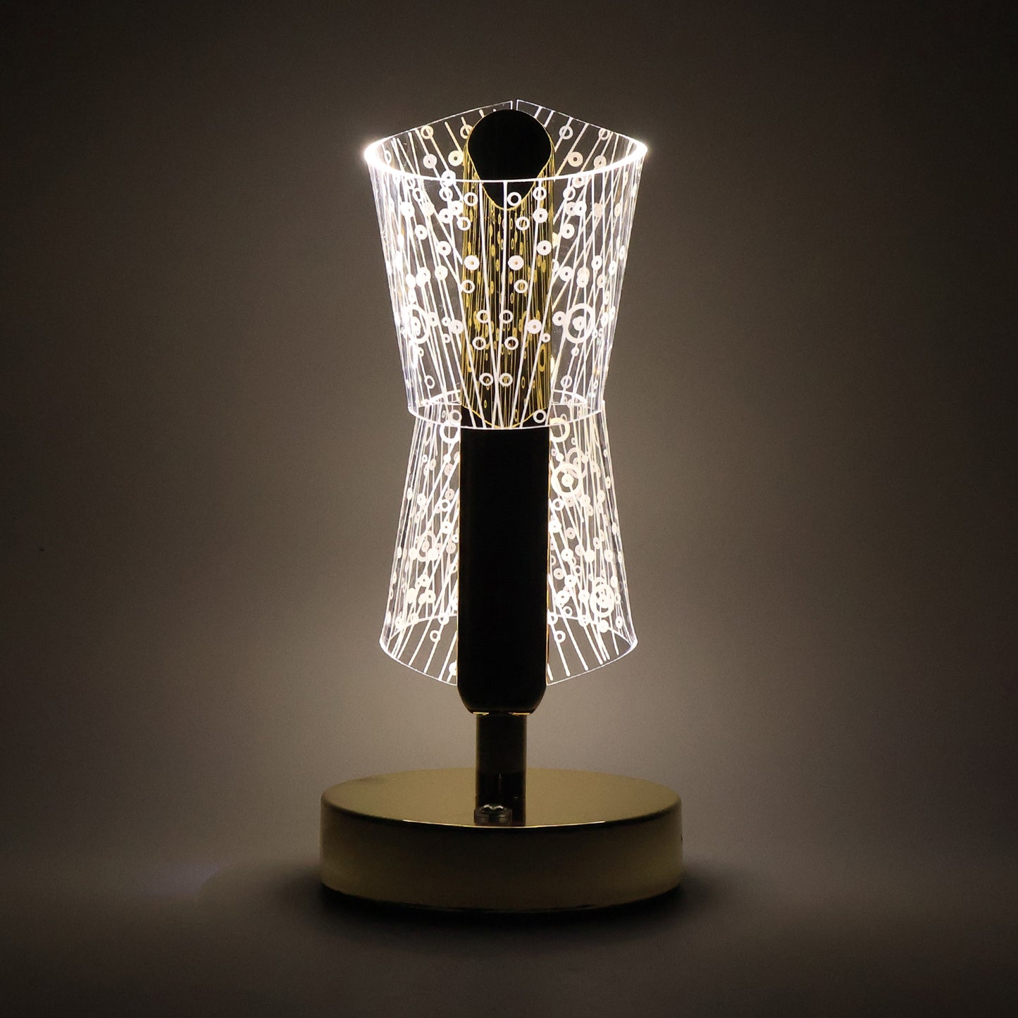 Luxury Crystal Led Double Shade Table Lamp (1 Pc)