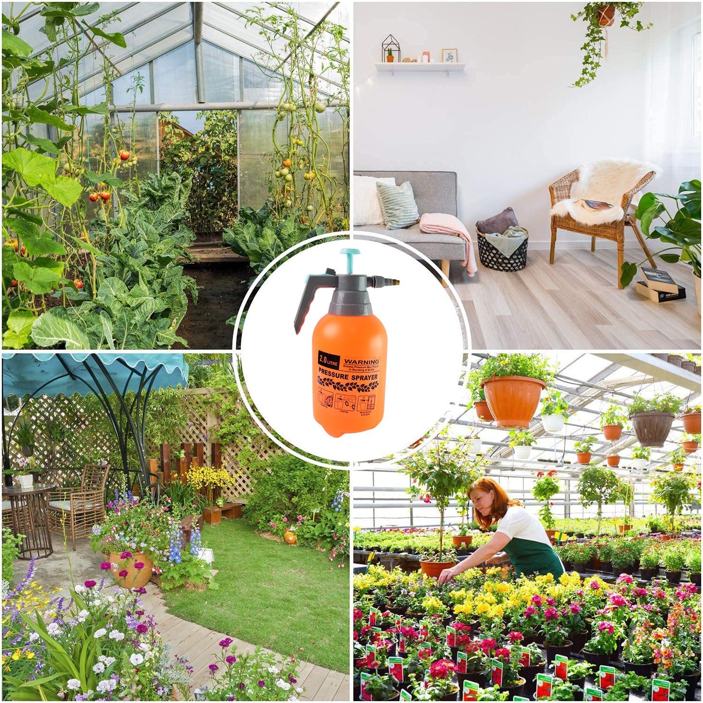 0645 Water Sprayer Hand-held Pump Pressure Garden Sprayer - 2 L