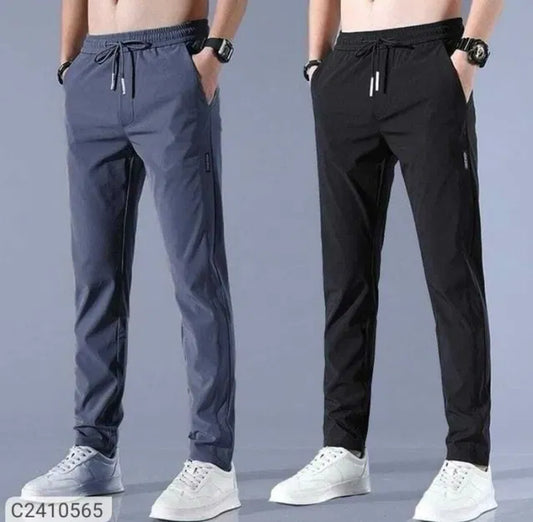 Buy1 Get 1 Free -PREMIUM MEN'S HIGH STRETCH SKINNY LYCRA PANTS(Black & Gray)
