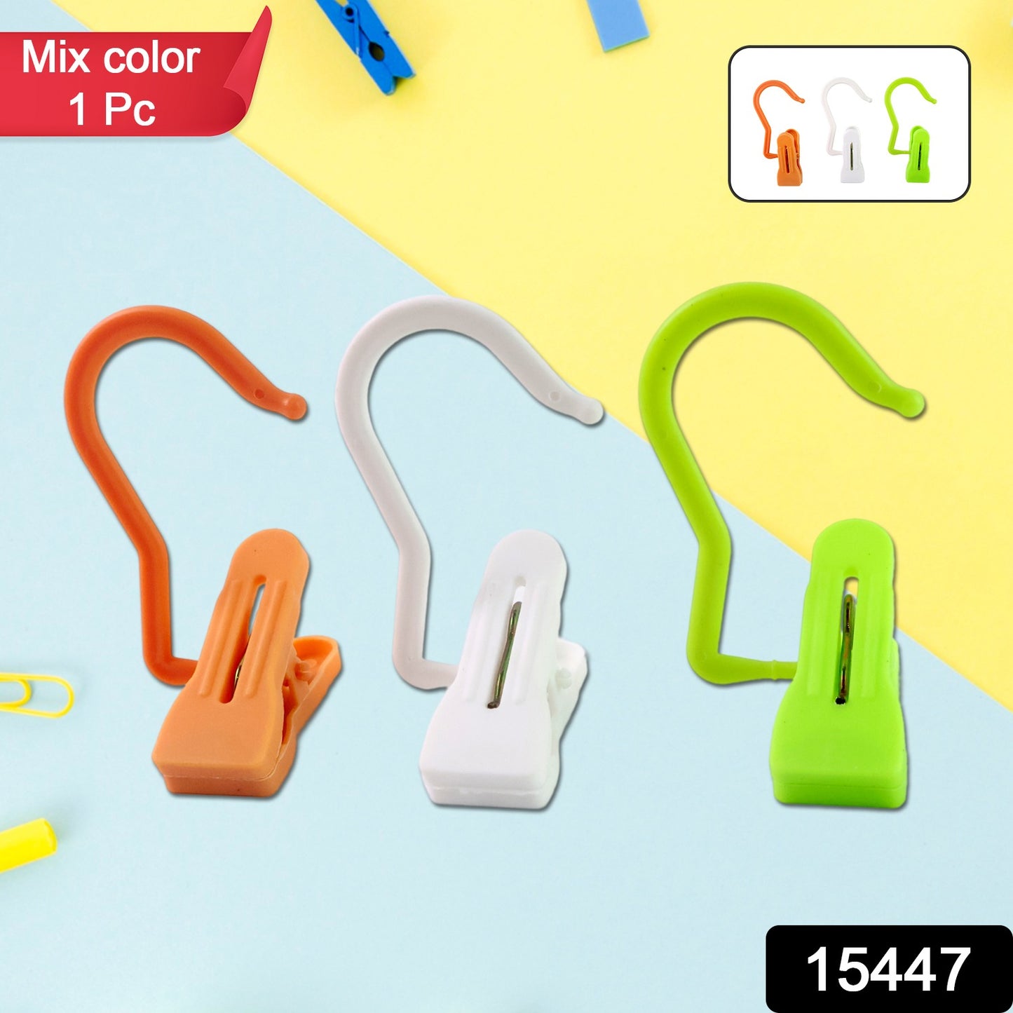 Multipurpose Hanging Hook Clip (1 Pc Mix Color)