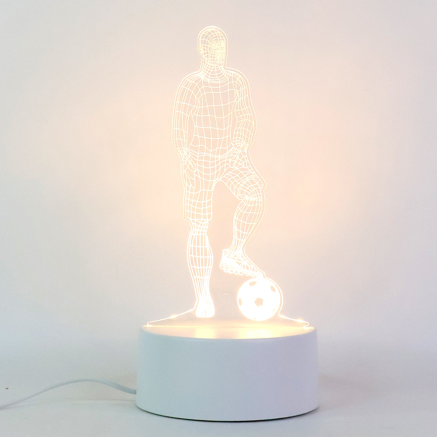 3d Illusion Led Night Lamp With Football Player Design